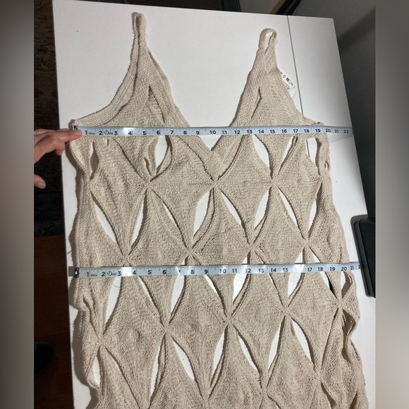 NWT Zara Crochet Cover Up Dress Geometric Cut-Out Straw Color Size Medium - Picture 14 of 15
